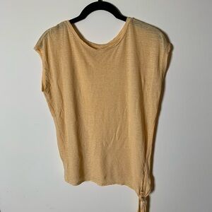Loft Marigold Yellow Striped Tee Extra Small
